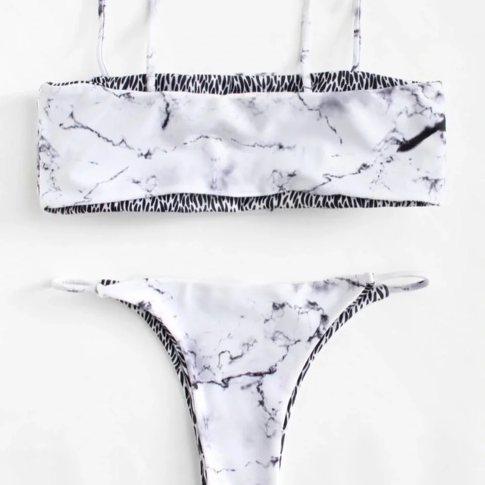 🎉Top Marble Spaghetti Strap Bikini!